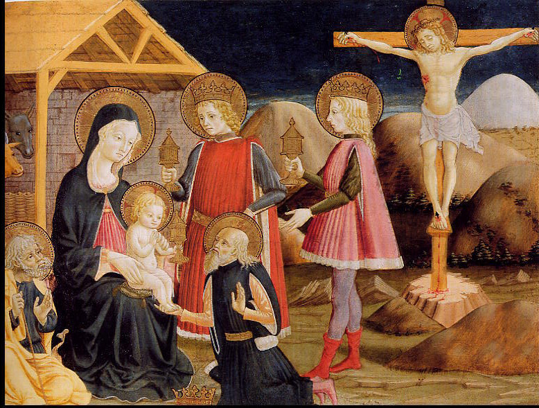 The Adoration of the Kings, and Christ on the Cross; c. 1465-1475, attrib. Benedetto Bonfigli