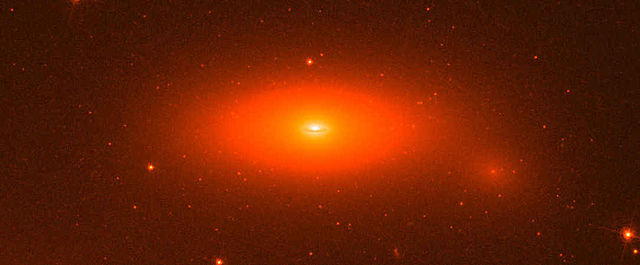 A lenticular galaxy from the Hubble Telescope (NGC 1277).