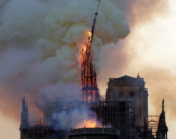 Notre Dame Cathedral in Flames